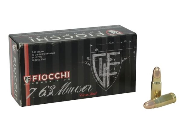 Fiocchi Ammunition 30 Mauser (7.63mm) 88 Grain Full Metal Jacket 500 rounds