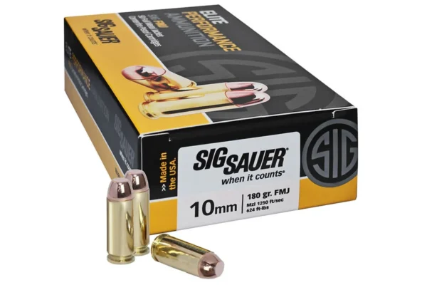 Sig Sauer 10mm Auto Ammo 180 gr FMJ Elite Performance 500 Rounds