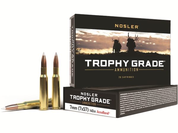 Nosler Trophy Grade Ammunition 7x57mm Mauser (7mm Mauser) 140 Grain AccuBond  300 round
