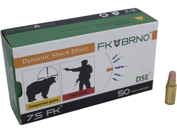 FK BRNO F9 Ammunition 7.5 FK 101 Grain Solid Copper Flat Nose Lead-Free  500 round