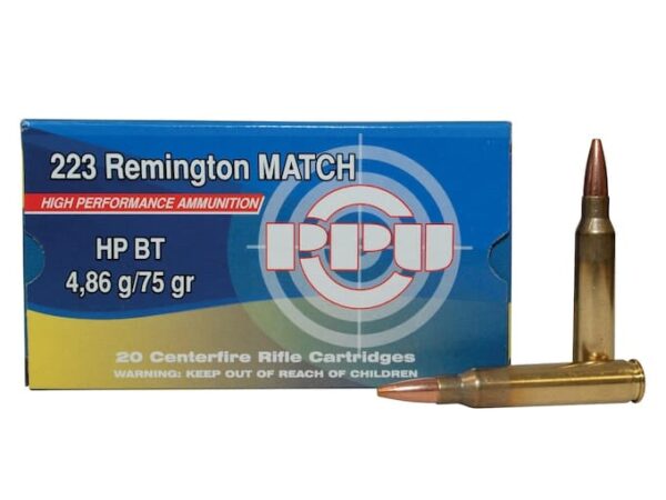 Prvi Partizan Match Ammunition 223 Remington 75 Grain Hollow Point Boat Tail 500 rounds