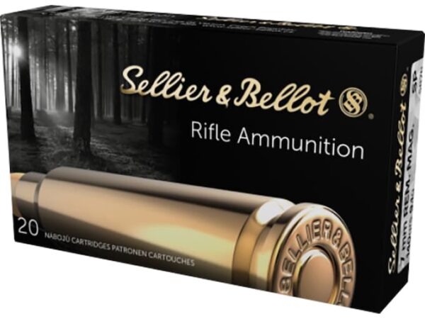 Sellier & Bellot Ammunition 7mm Remington Magnum 140 Grain Jacketed Soft Point 500 rounds