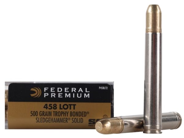 Federal Premium Safari Ammunition 458 Lott 500 Grain Trophy Bonded Sledgehammer 60 rounds