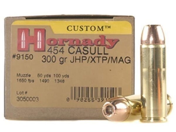 Hornady Custom Ammunition 454 Casull 300 Grain XTP Jacketed Hollow Point 500 rounds
