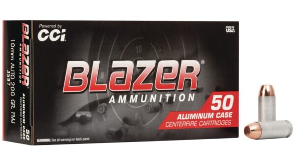 CCI Ammunition Blazer Aluminum 10mm Auto 200 grain Full Metal Jacket Centerfire Pistol Ammunition 500 RDS