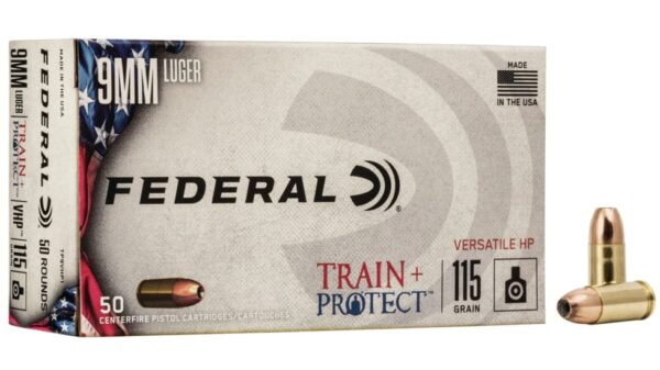 Federal Premium 9mm Luger 115 grain Jacketed Hollow Point (JHP) Brass Casing Centerfire Pistol Ammunition 500 RDS