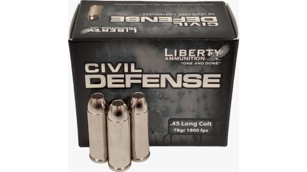 Liberty Ammunition Civil Defense .45 Long Colt 78 grain Hollow Point Centerfire Pistol Ammunition 500 ROUNDS
