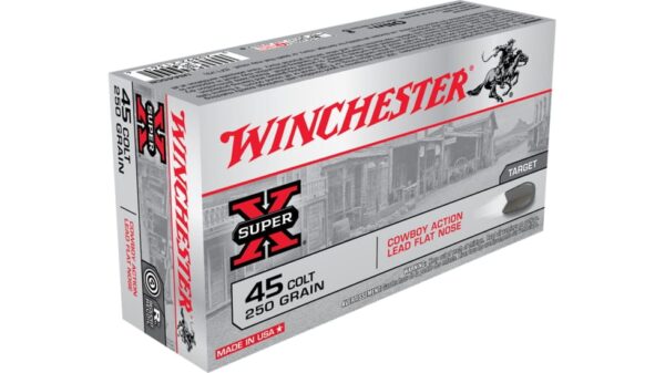 Winchester SUPER -X HANDGUN .45 Colt 250 grain Lead Flat Nose Brass Cased Centerfire Pistol Ammunition  500 ROUNDS